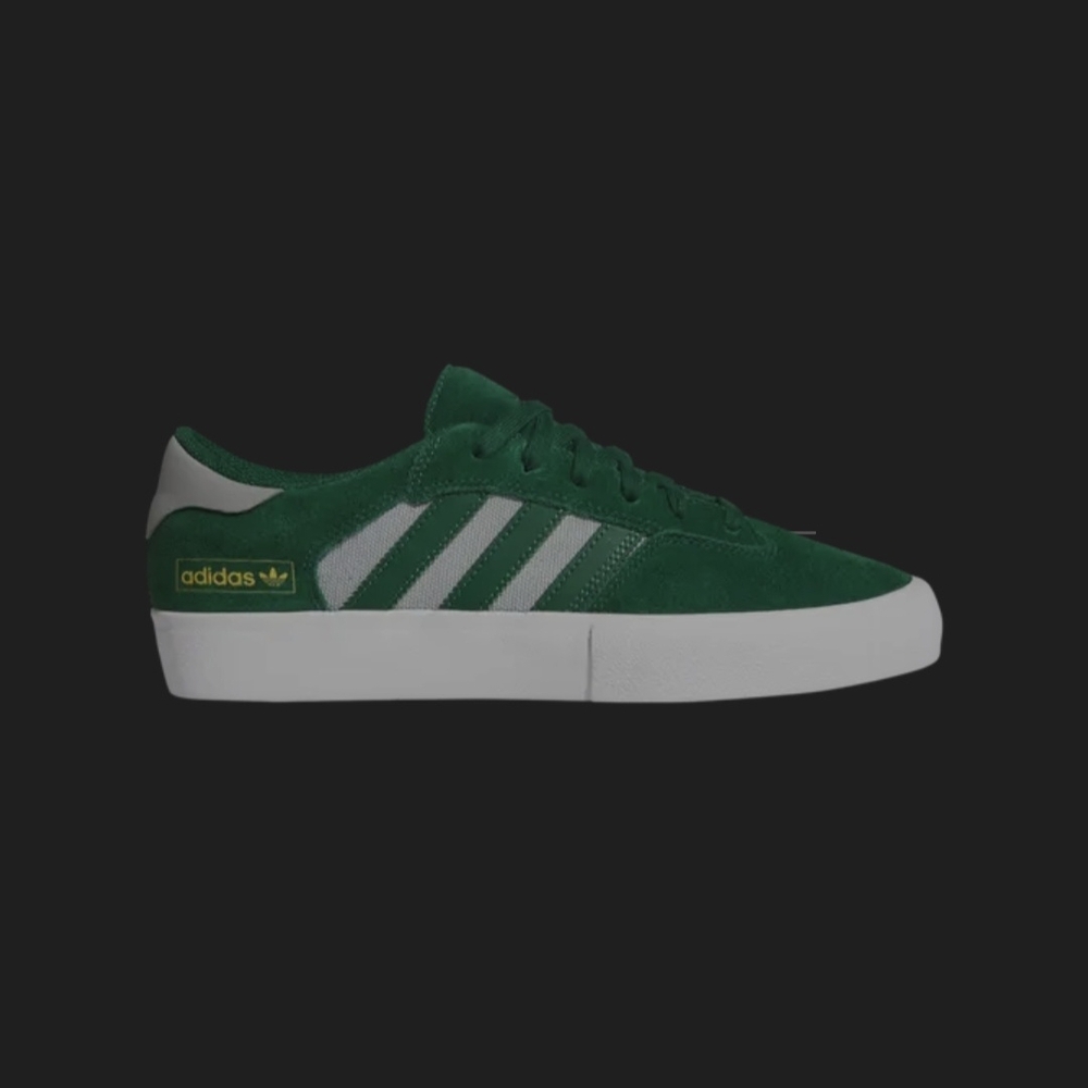 Adidas Green and White Skateboarding Sneakers